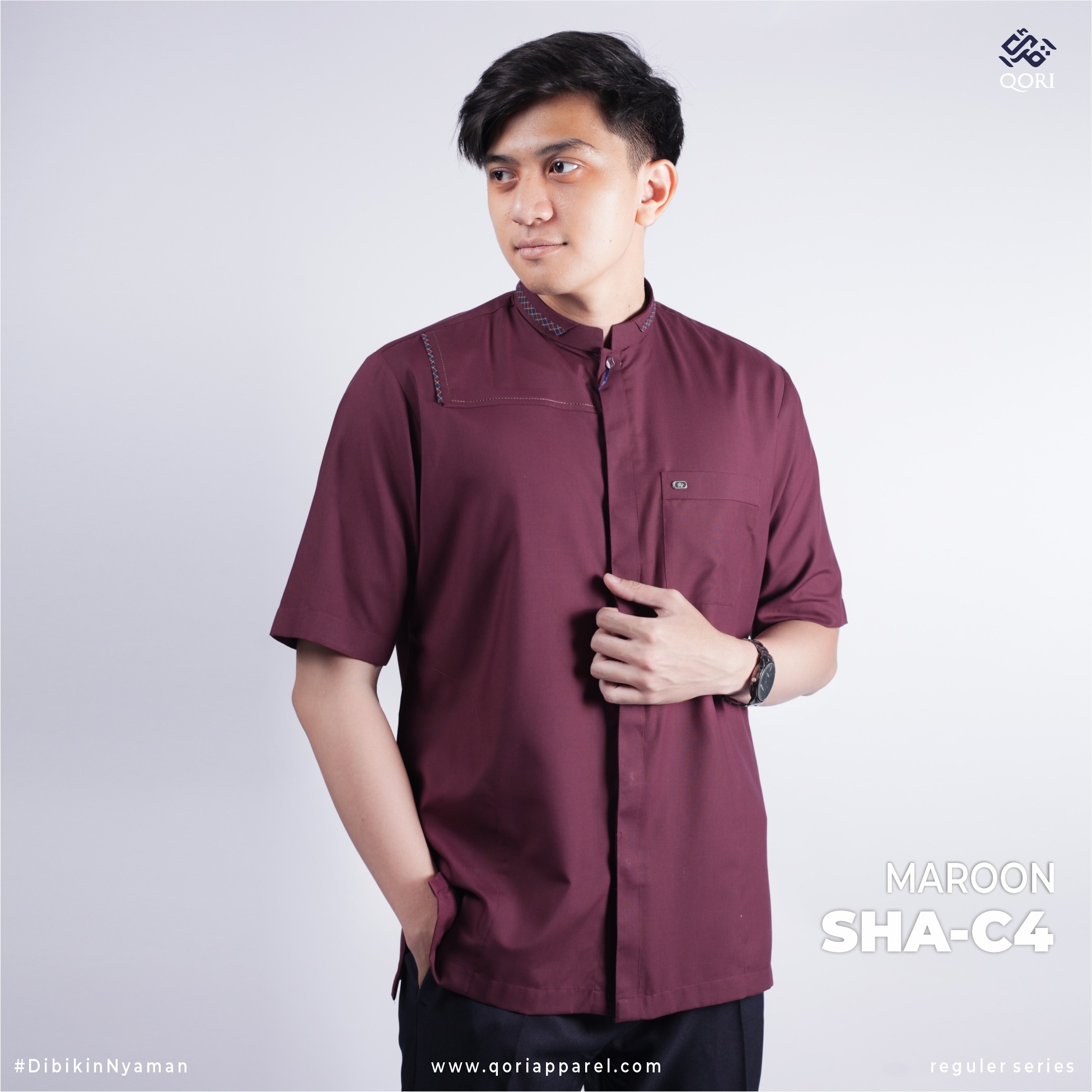Qori Apparel Reguler Shafwan Bin Umayyah Kemeja Koko Lengan Pendek SHA-1