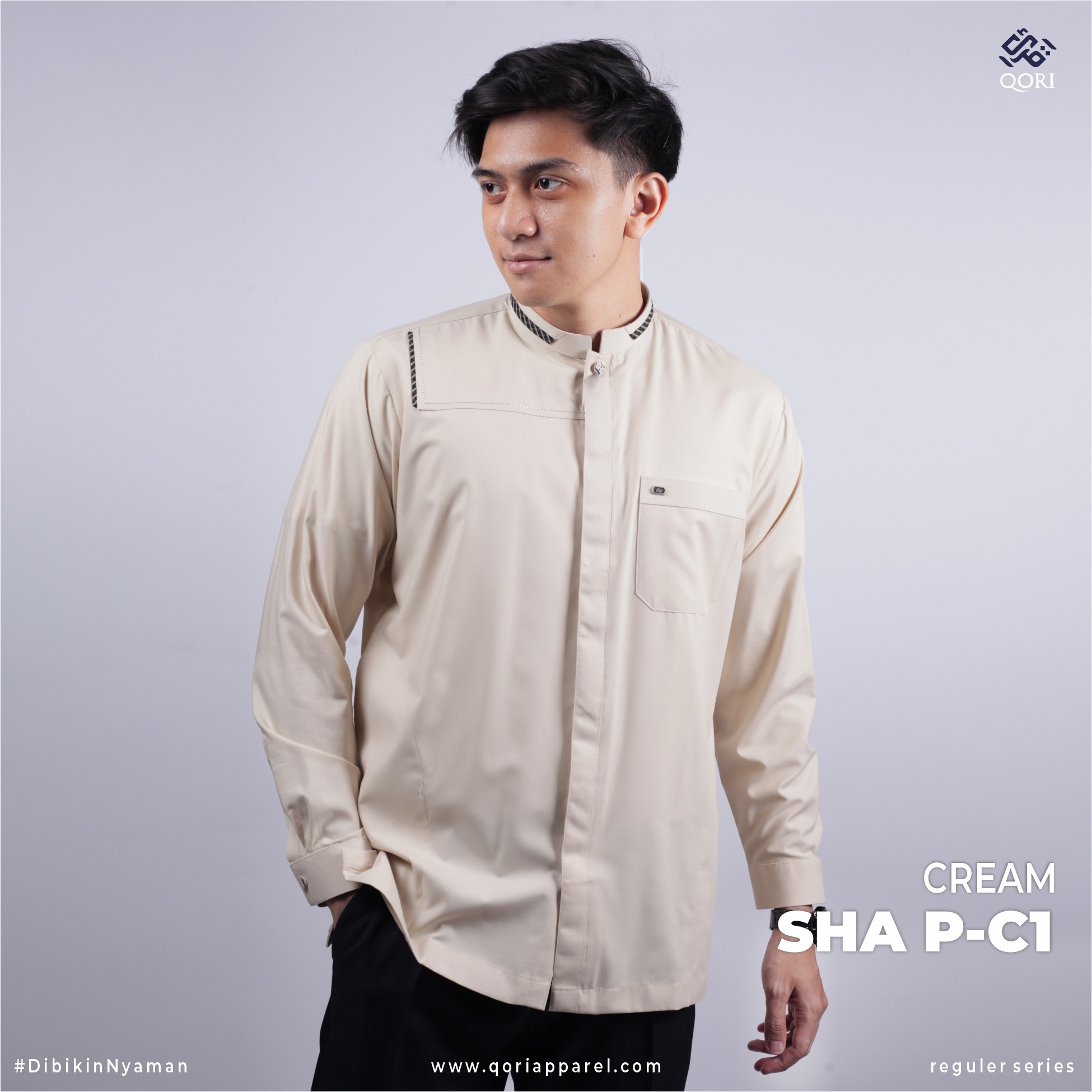 Qori Apparel Reguler Shafwan Bin Umayyah Kemeja Koko Lengan Panjang SHA-2
