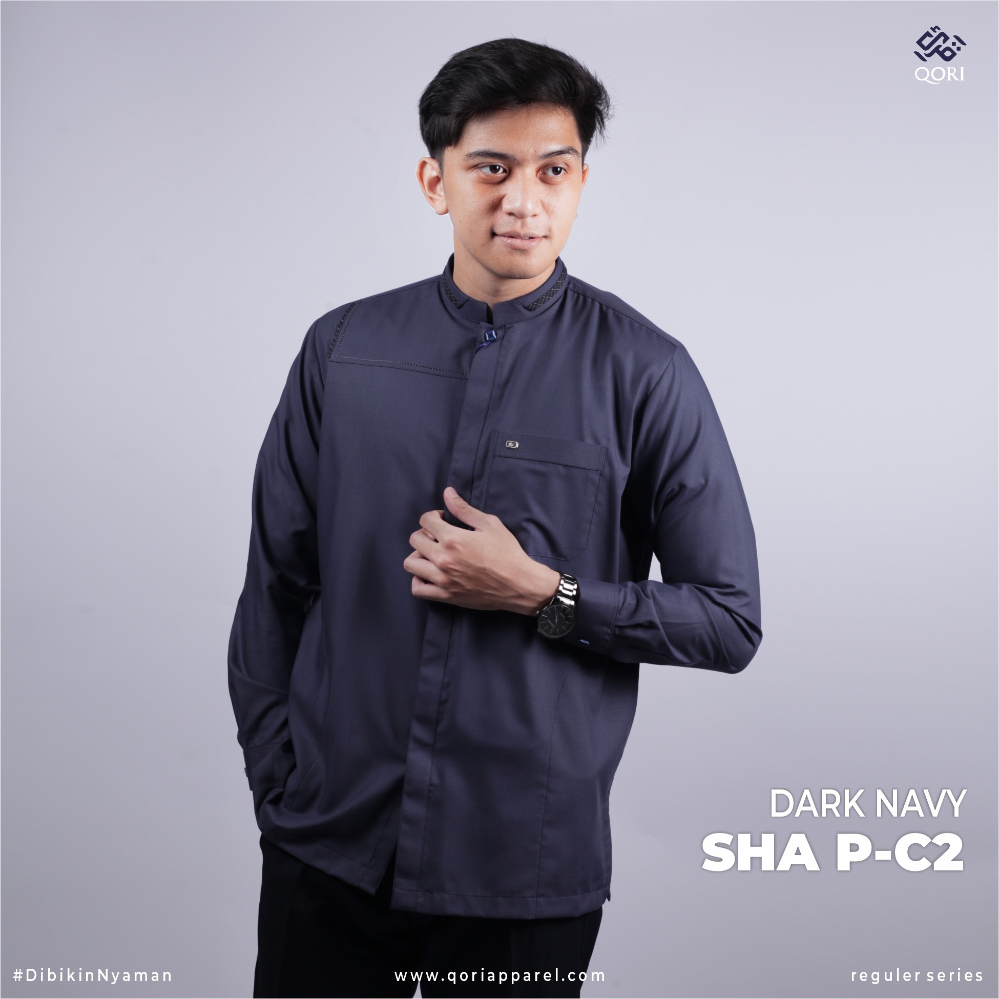 Qori Apparel Reguler Shafwan Bin Umayyah Kemeja Koko Lengan Panjang SHA-2