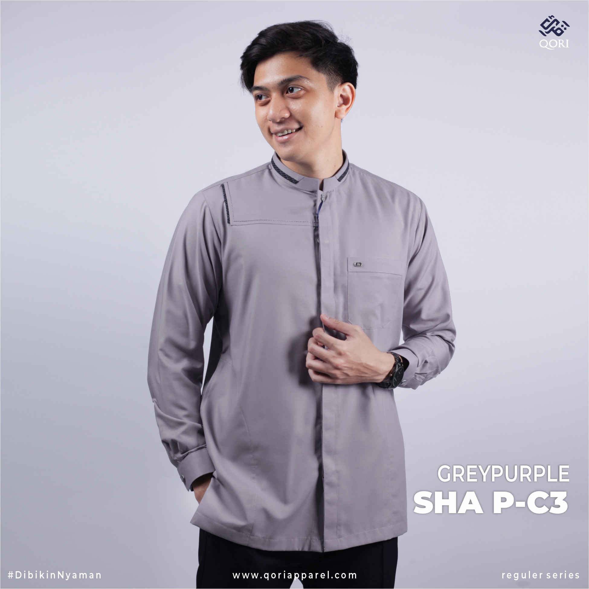 Qori Apparel Reguler Shafwan Bin Umayyah Kemeja Koko Lengan Panjang SHA-2