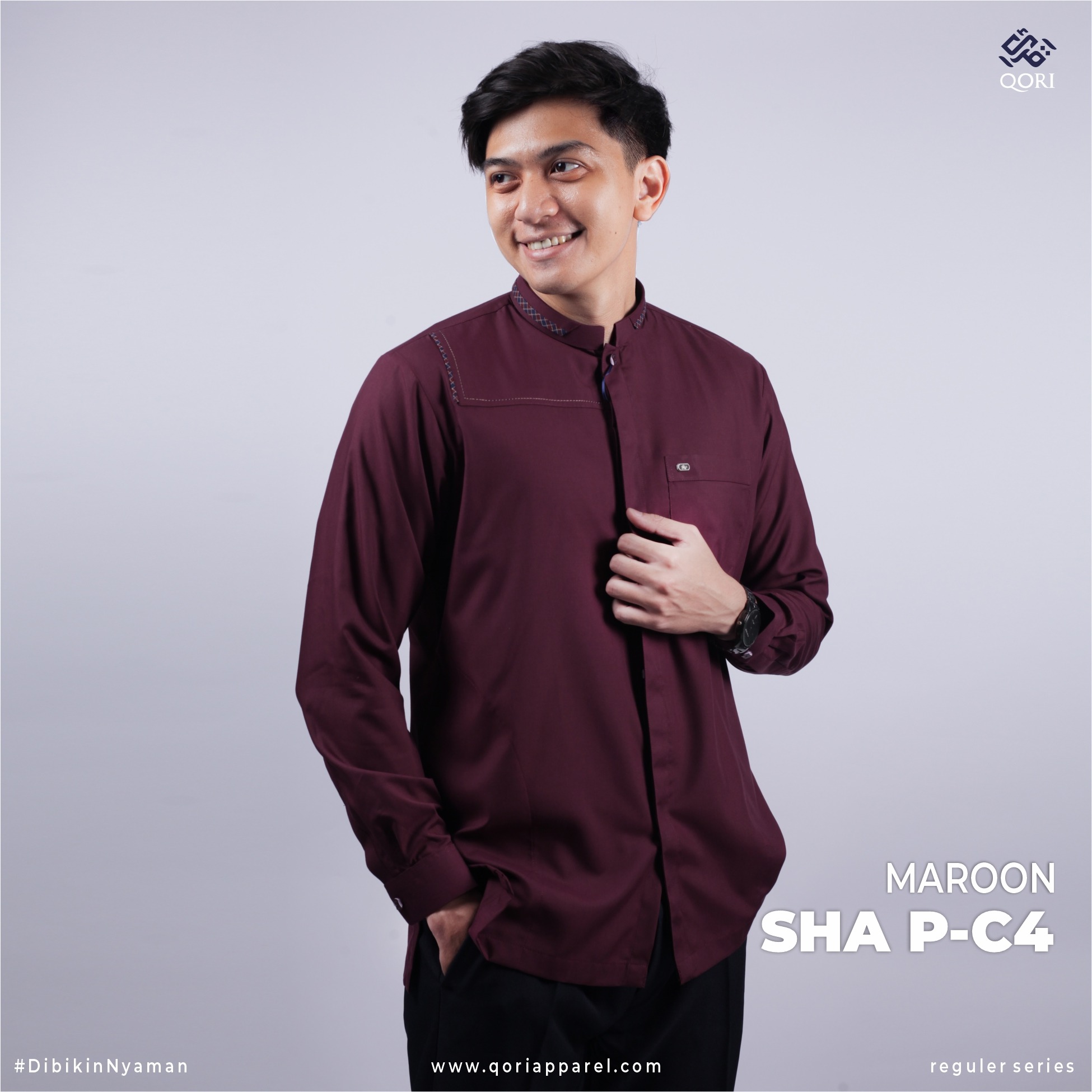 Qori Apparel Reguler Shafwan Bin Umayyah Kemeja Koko Lengan Panjang SHA-2