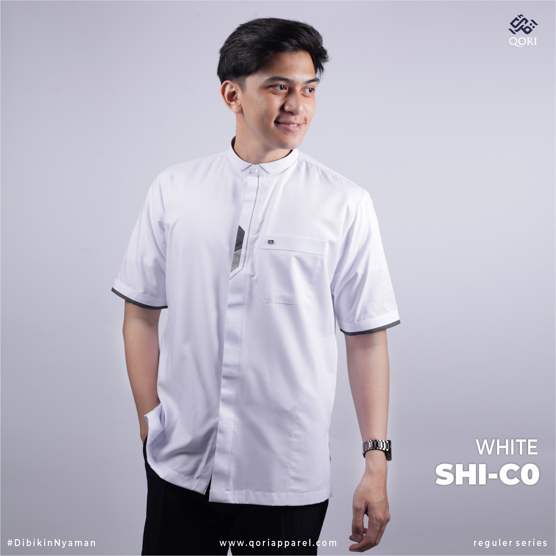 Qori Apparel Reguler Ashim Bin Tsabit Kemeja Koko Lengan Pendek SHI-1