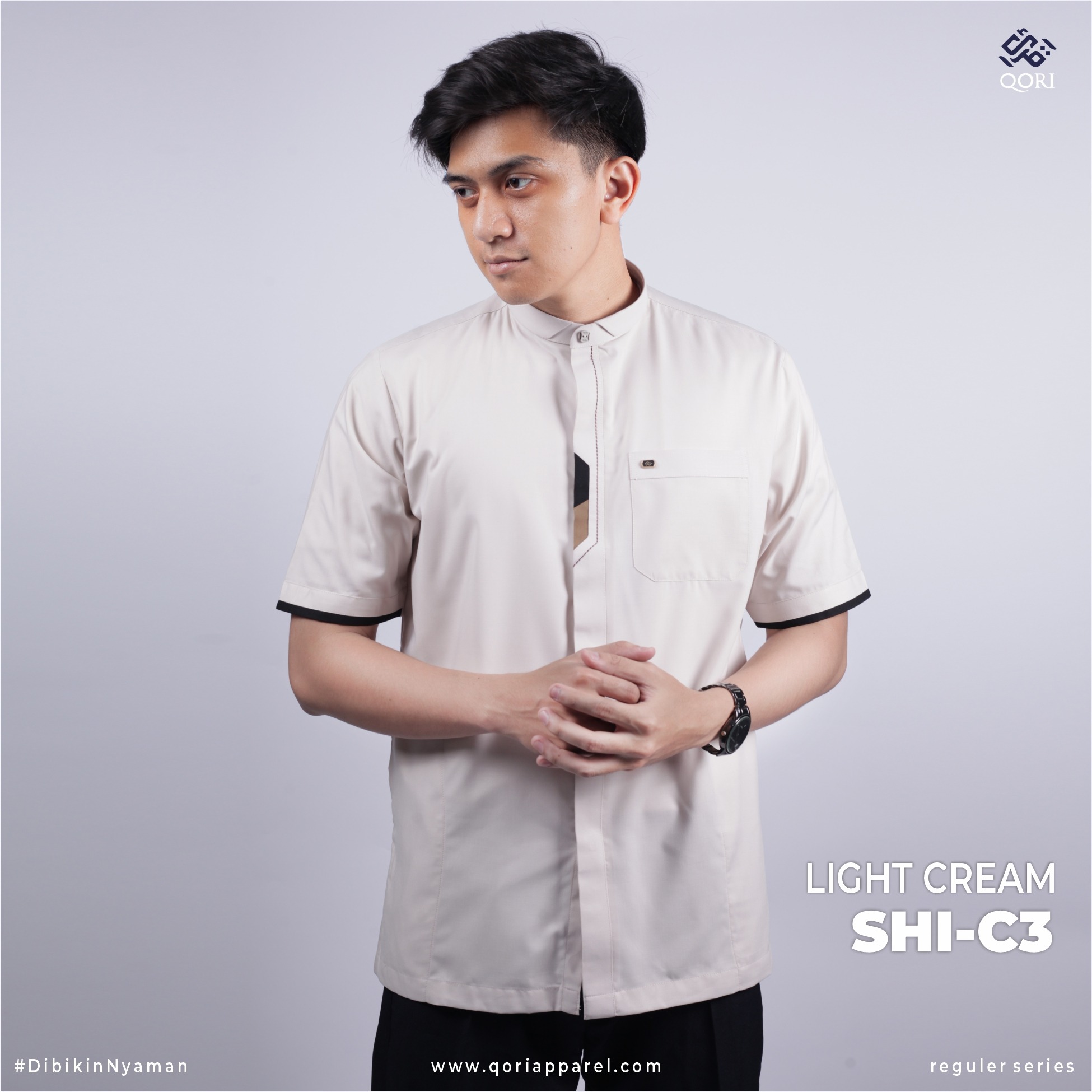 Qori Apparel Reguler Ashim Bin Tsabit Kemeja Koko Lengan Pendek SHI-1