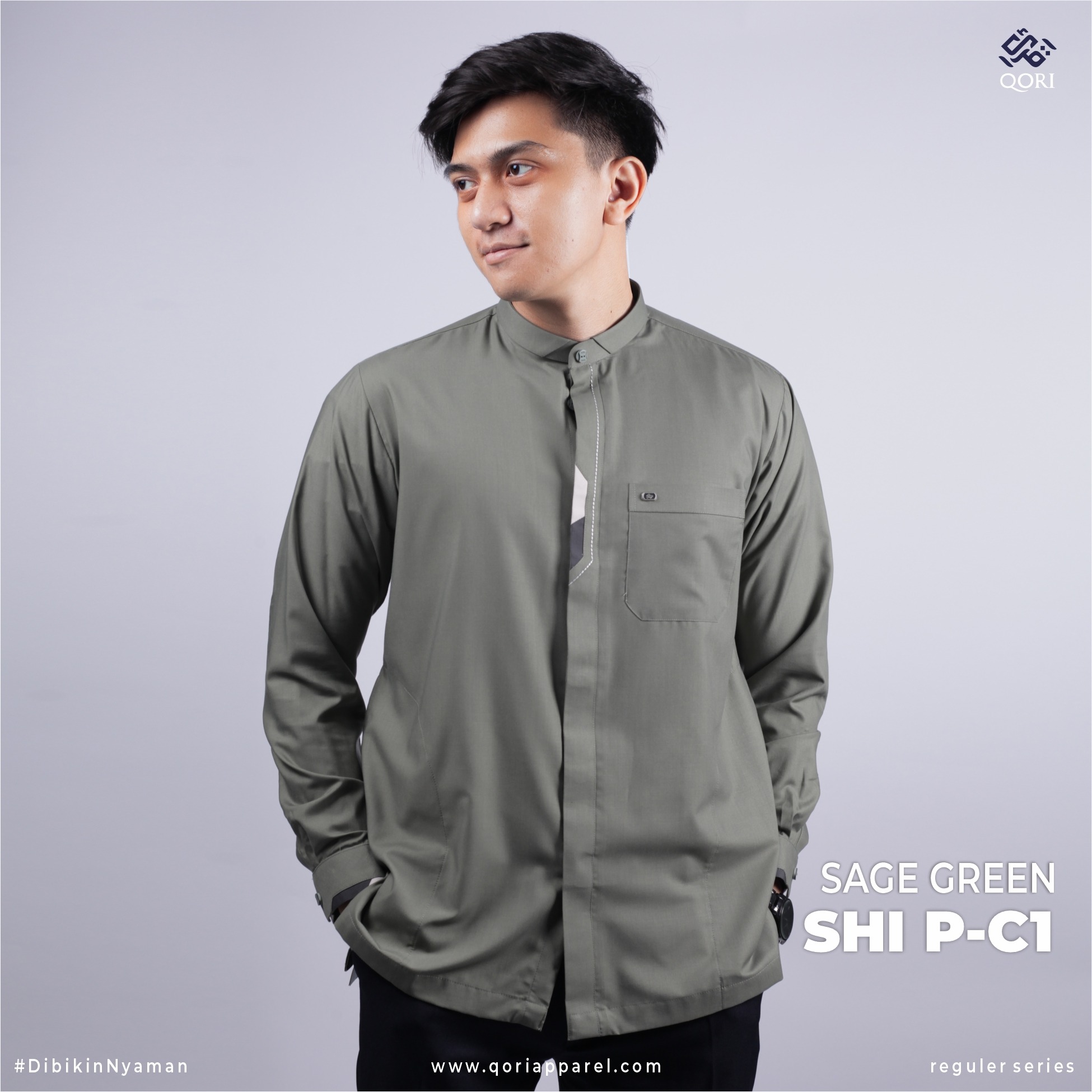 Qori Apparel Ashim Bin Tsabit Reguler Kemeja Koko Lengan Panjang SHI-2