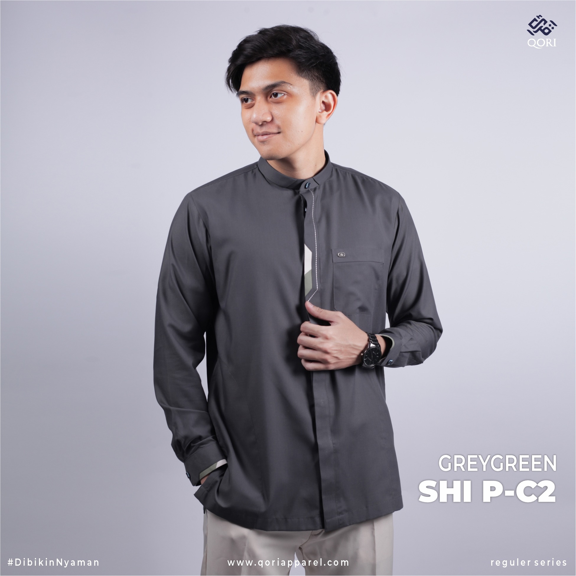 Qori Apparel Ashim Bin Tsabit Reguler Kemeja Koko Lengan Panjang SHI-2