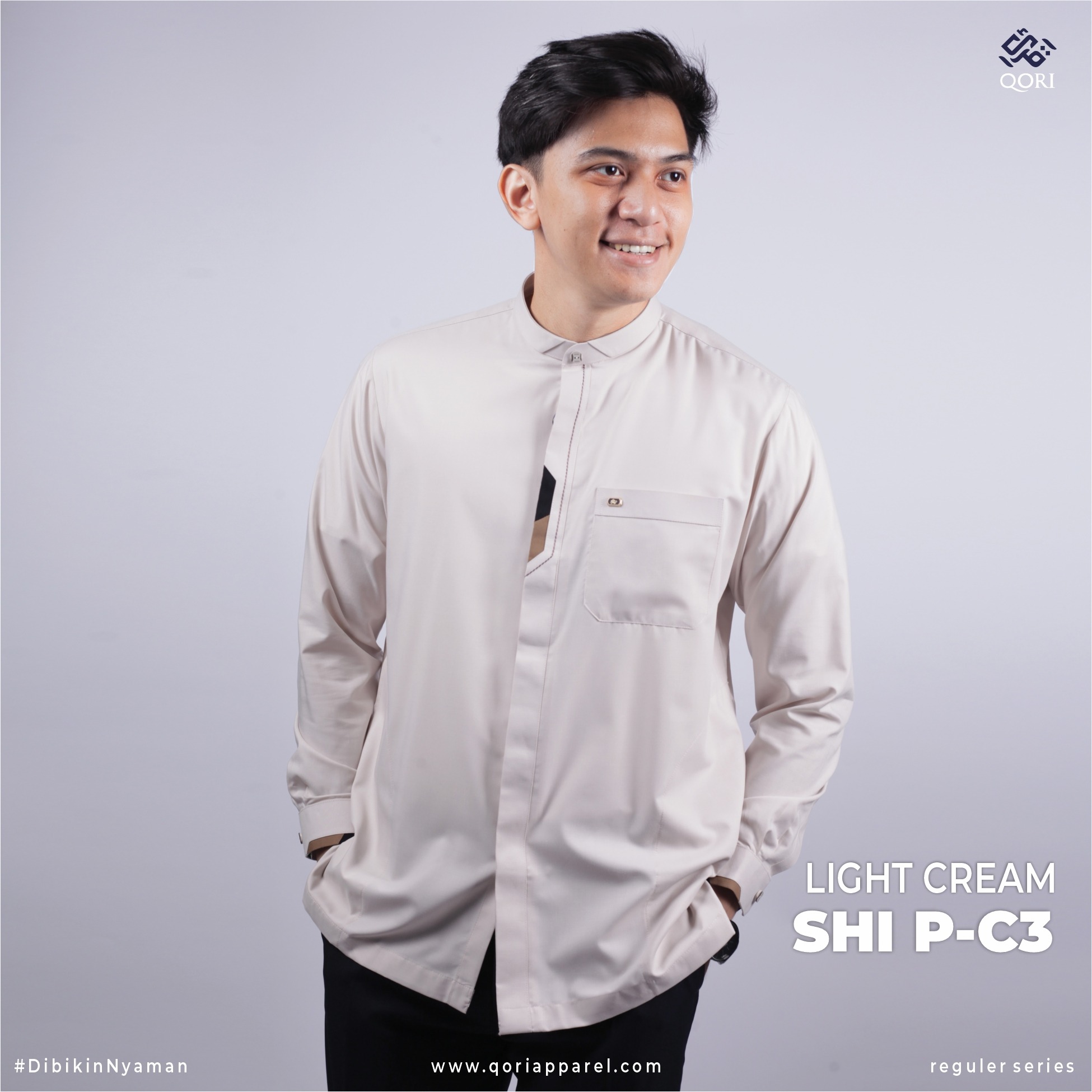Qori Apparel Ashim Bin Tsabit Reguler Kemeja Koko Lengan Panjang SHI-2