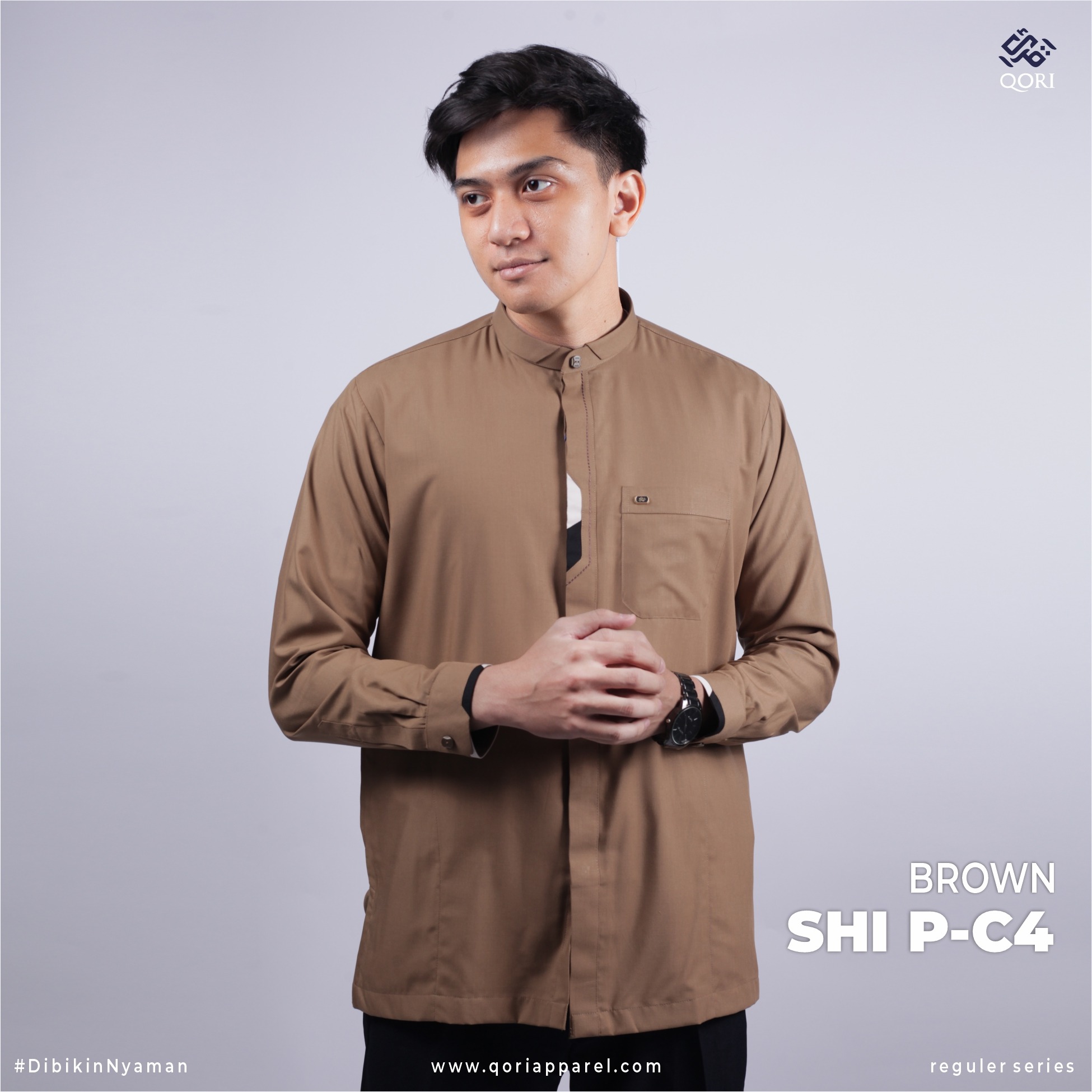 Qori Apparel Ashim Bin Tsabit Reguler Kemeja Koko Lengan Panjang SHI-2