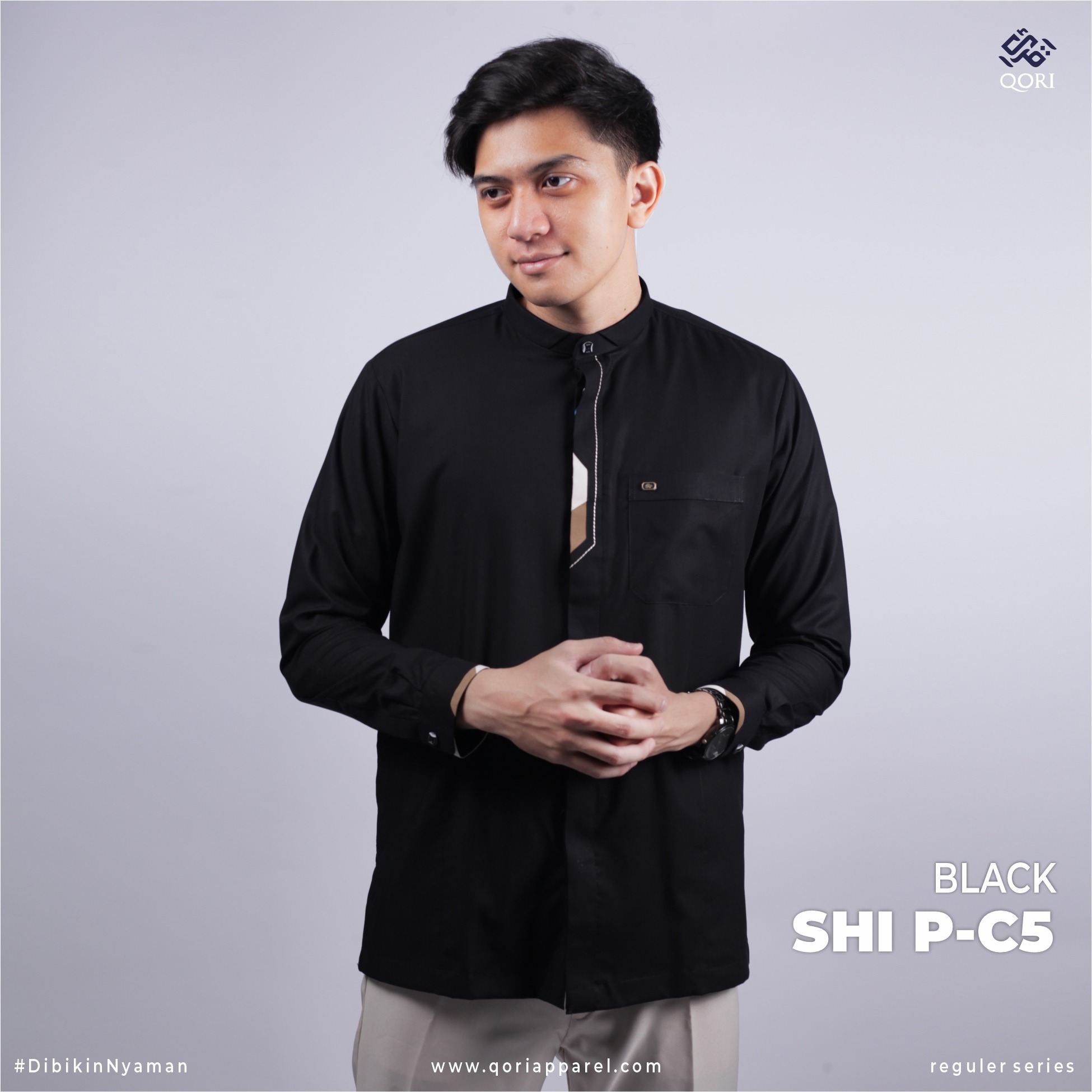Qori Apparel Ashim Bin Tsabit Reguler Kemeja Koko Lengan Panjang SHI-2