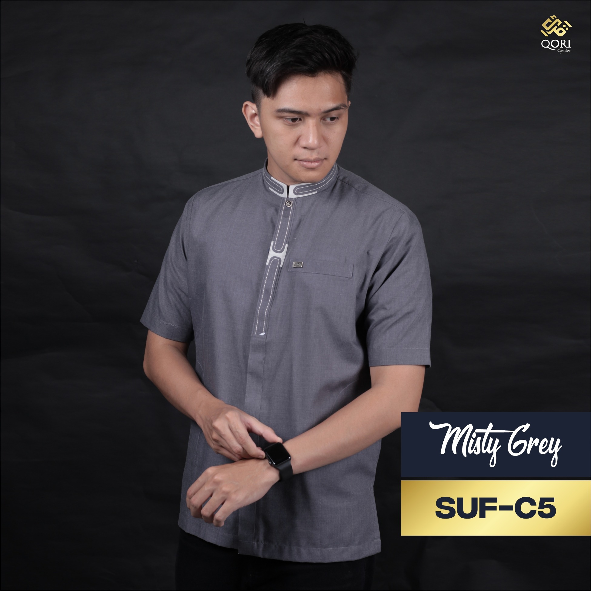 Qori Apparel Signature Baju Koko Casual Abu Sufyan Al Harits Lengan Pendek SUF-1