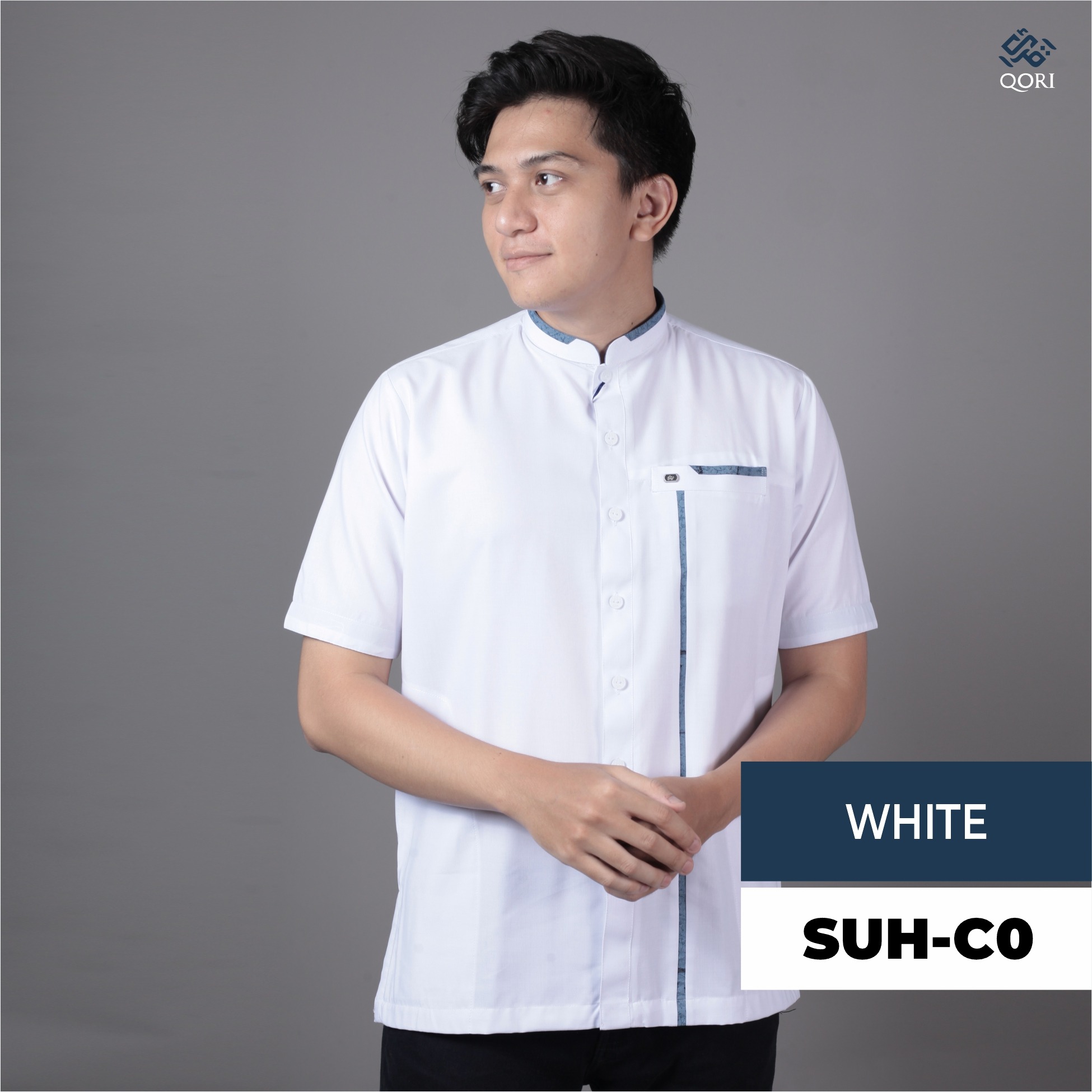 Qori Apparel Casual Reguler White Series Kemeja Lengan Pendek - 25/26