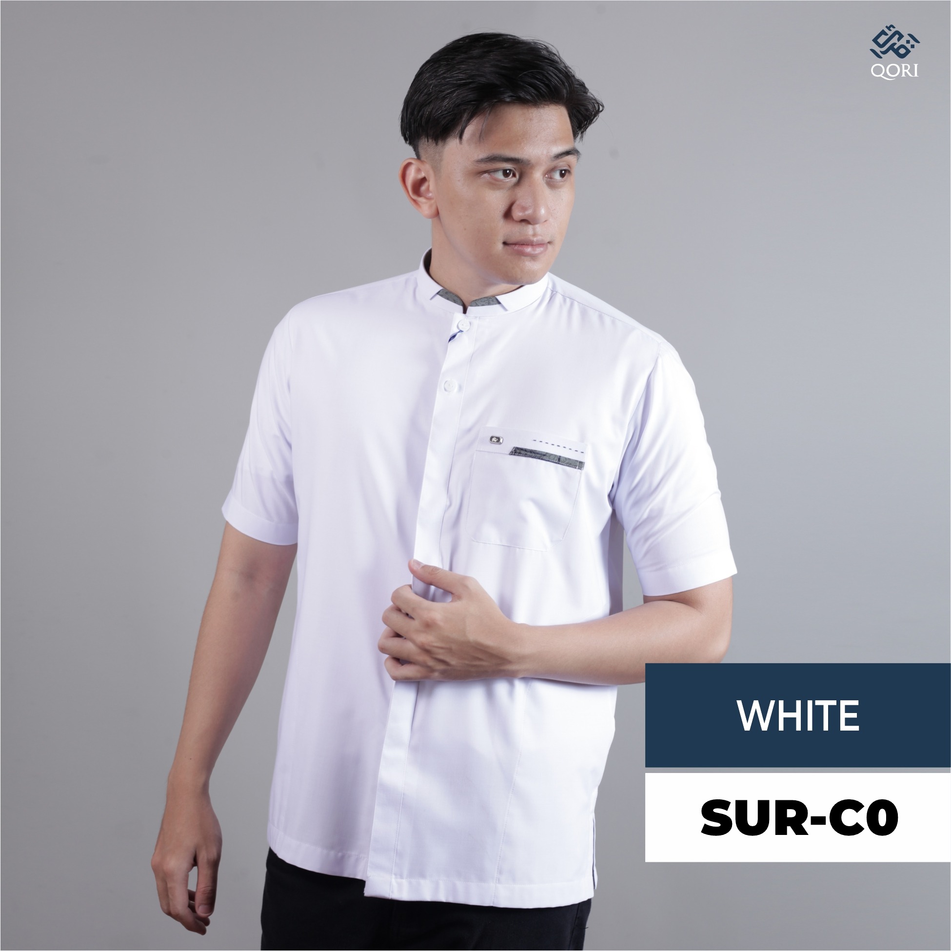 Qori Apparel Casual Reguler White Series Kemeja Lengan Pendek - 25/26