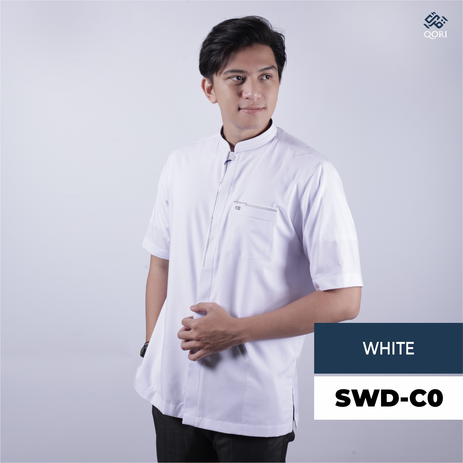 Qori Apparel Casual Reguler White Series Kemeja Lengan Pendek - 25/26