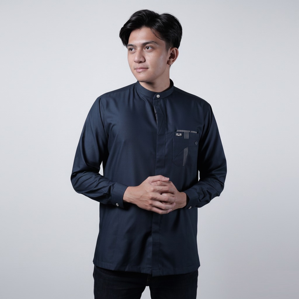 Qori Apparel Signature Syurahbil Kemeja Koko Lengan Panjang SYU-2