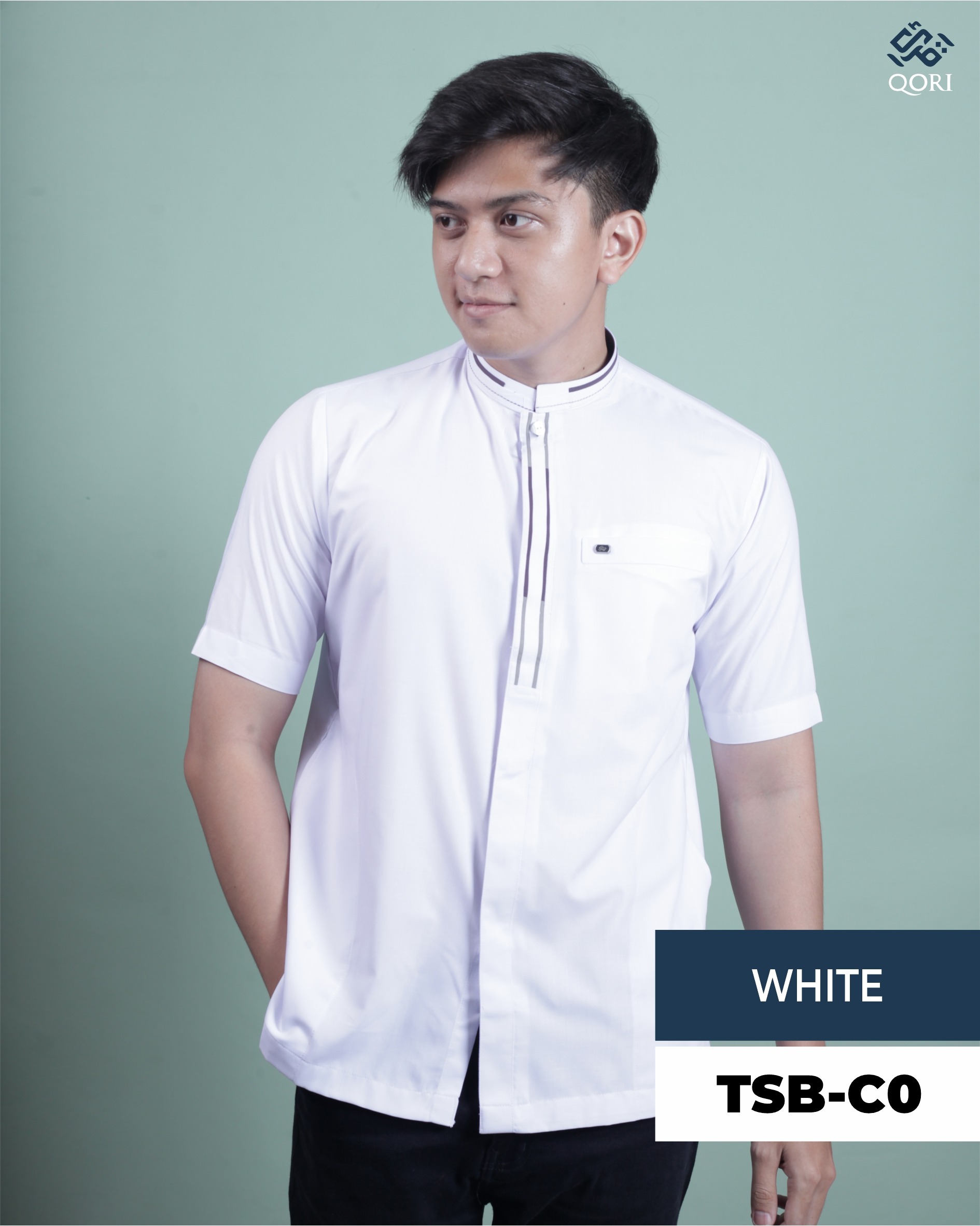 Qori Apparel Casual Reguler White Series Kemeja Lengan Pendek - 25/26