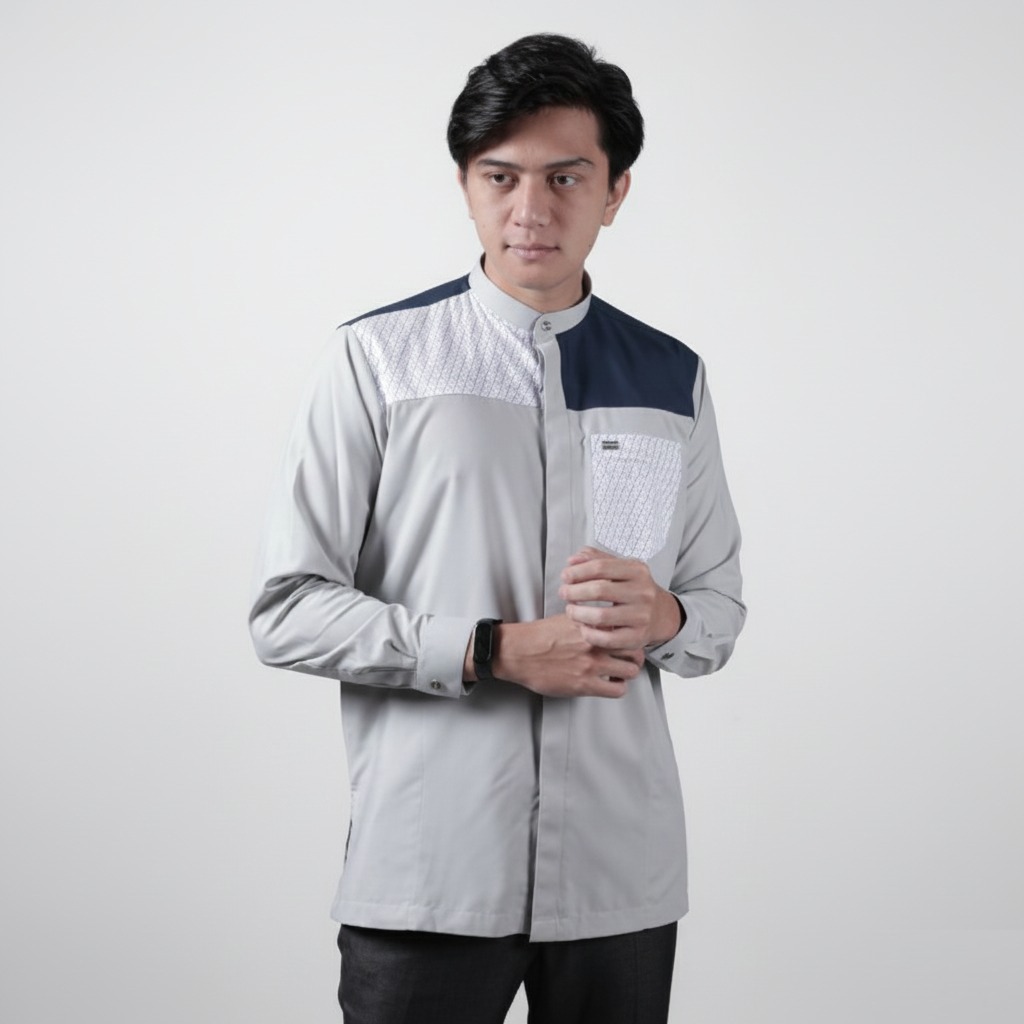 Qori Apparel Signature Tsumamah Kemeja Koko Lengan Panjang TSM-2
