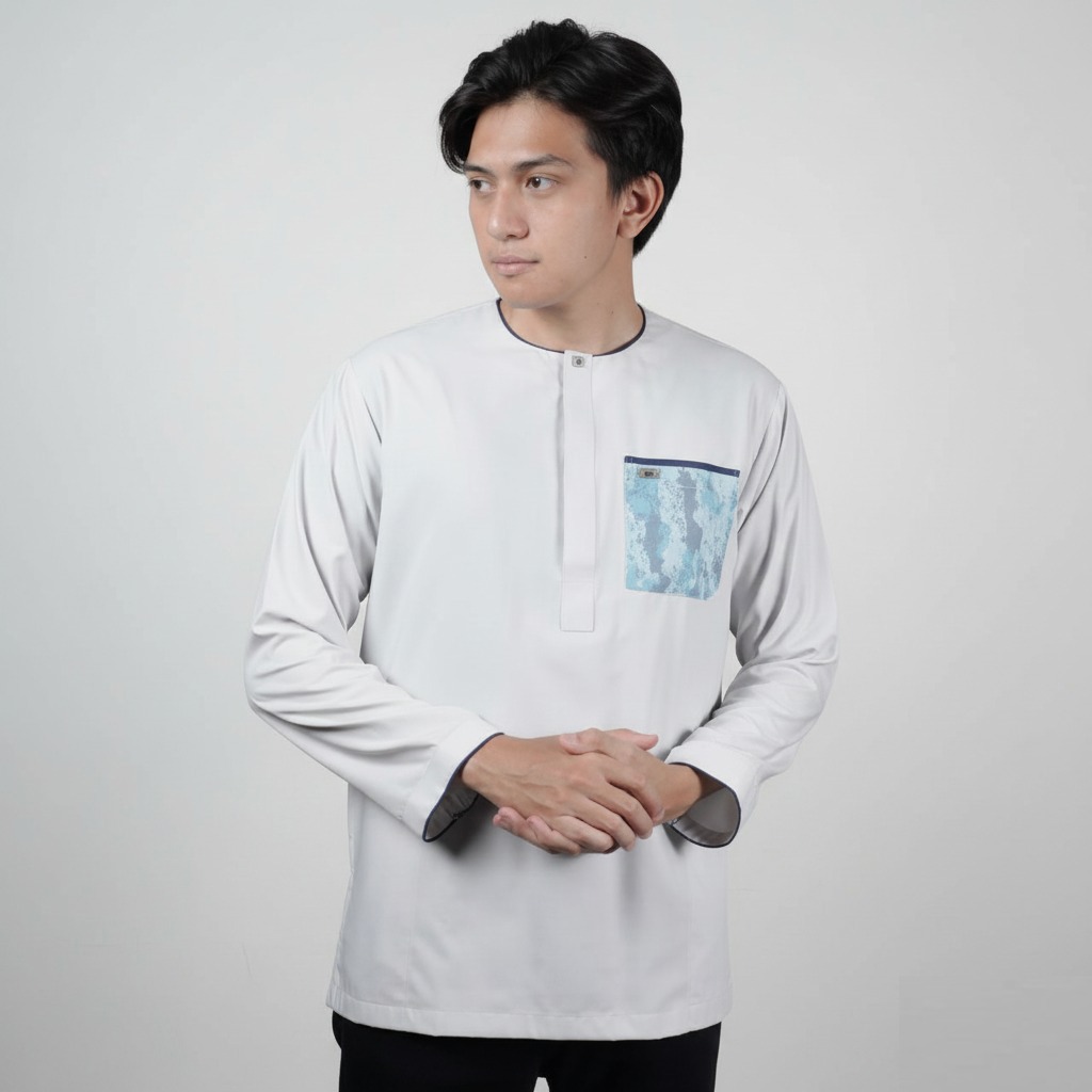 Qori Apparel Signature Tsumamah Kemeja Koko Lengan Panjang TSU-2