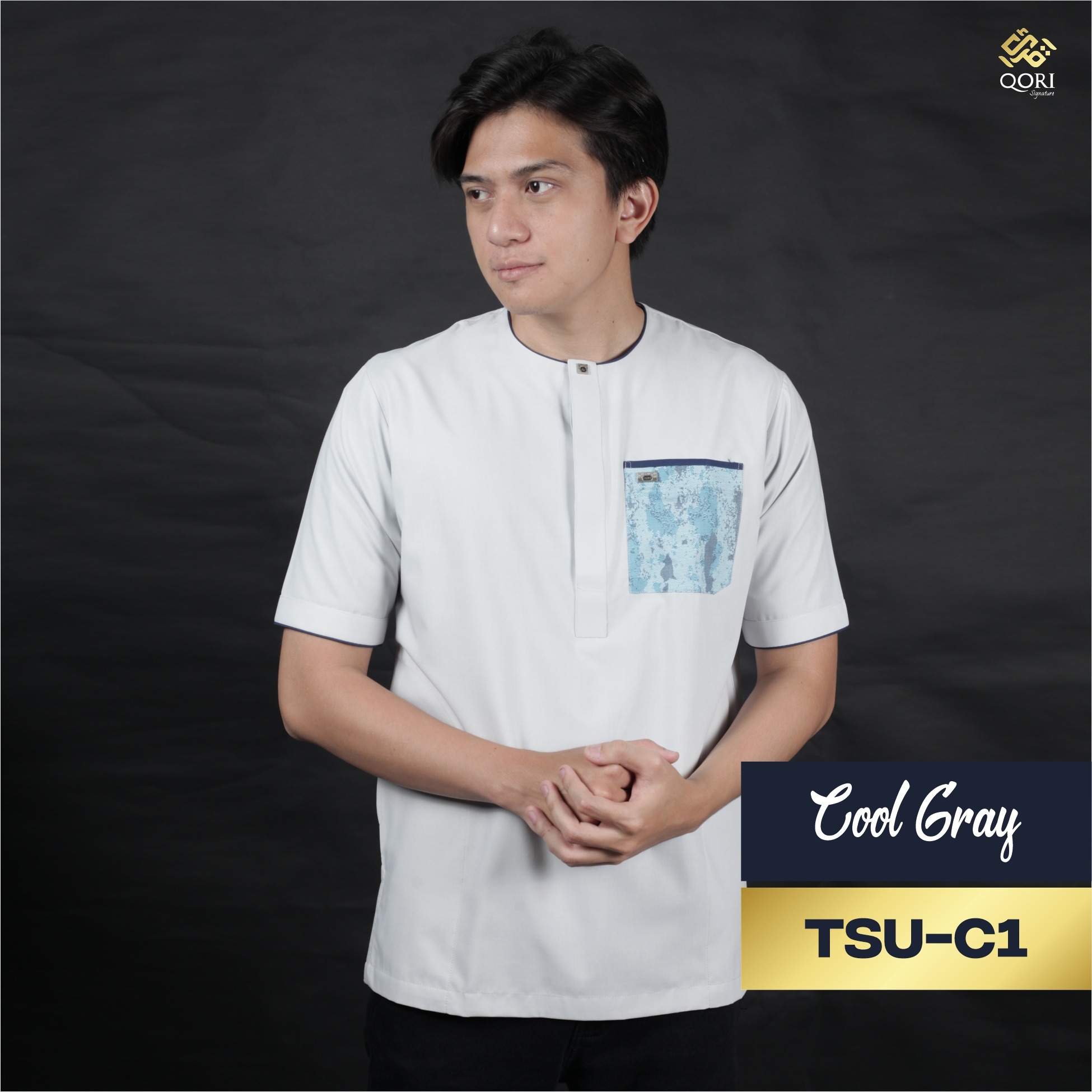 Qori Apparel Signature Tsumamah Kemeja Koko Lengan Pendek TSU-1