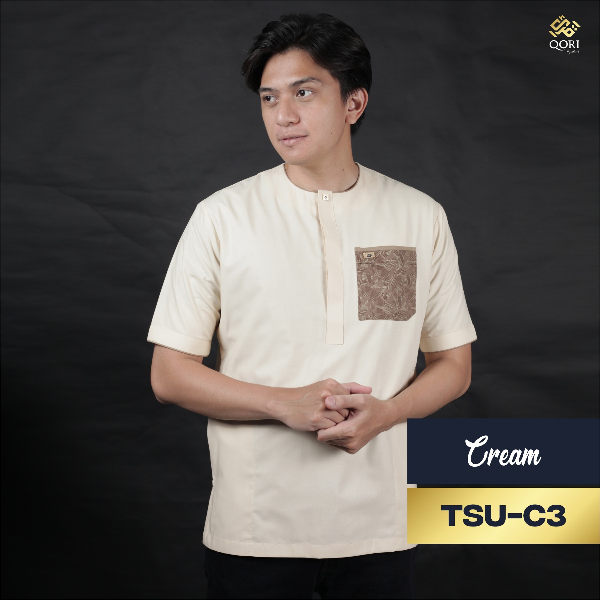 Qori Apparel Signature Tsumamah Kemeja Koko Lengan Pendek TSU-1