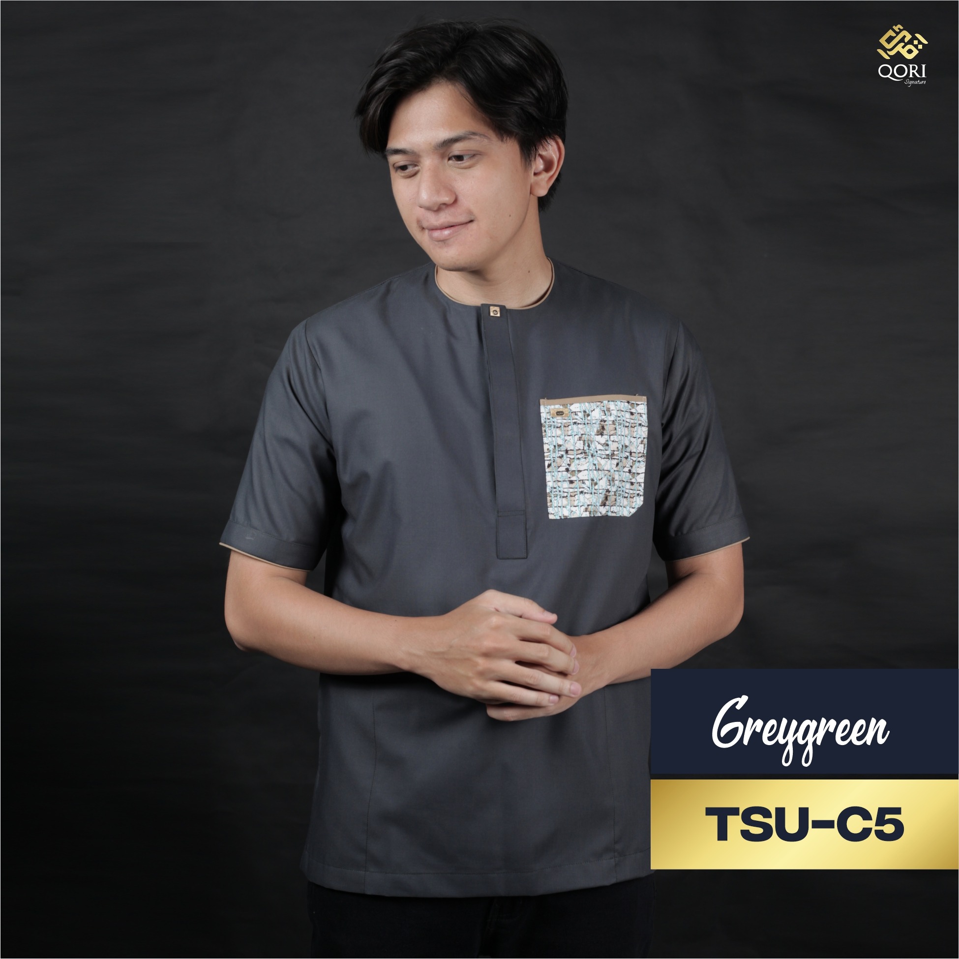 Qori Apparel Signature Tsumamah Kemeja Koko Lengan Pendek TSU-1