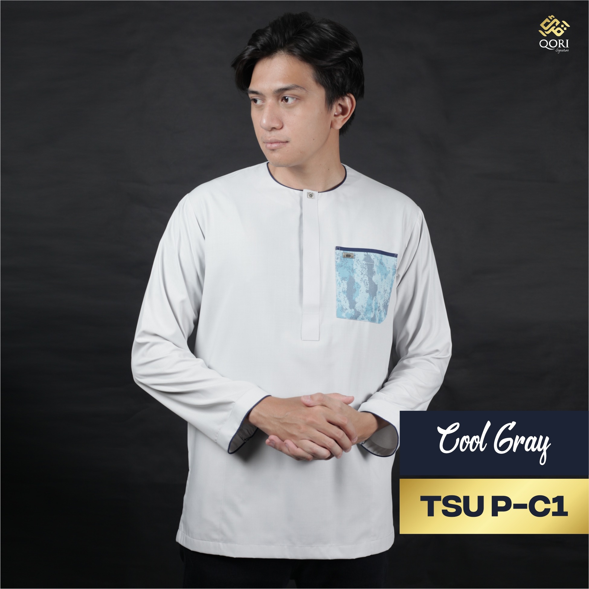 Qori Apparel Signature Tsumamah Kemeja Koko Lengan Panjang TSU-2