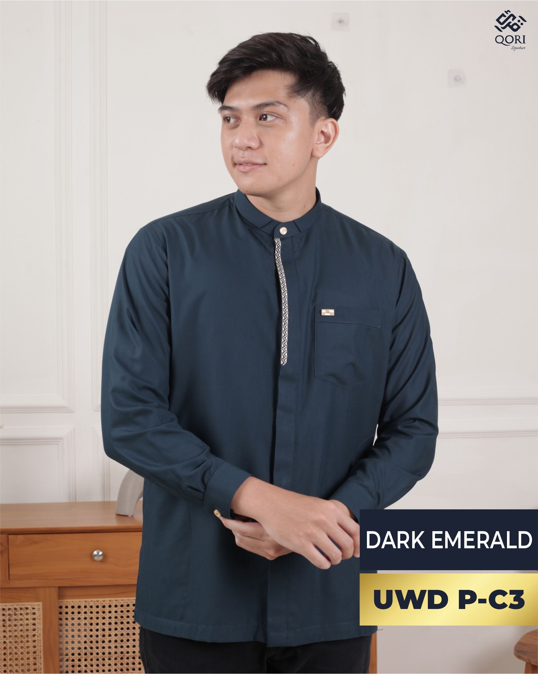 Qori Apparel Signature Uwais Al Qarni Baju Koko Casual (Lengan Panjang) UWD-2