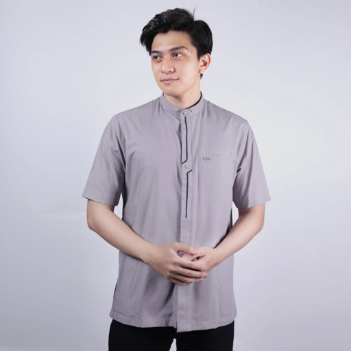 Image of Qori Apparel Signature Wahb bin Sa'ad Baju Koko Pria Lengan Pendek WAH-1
