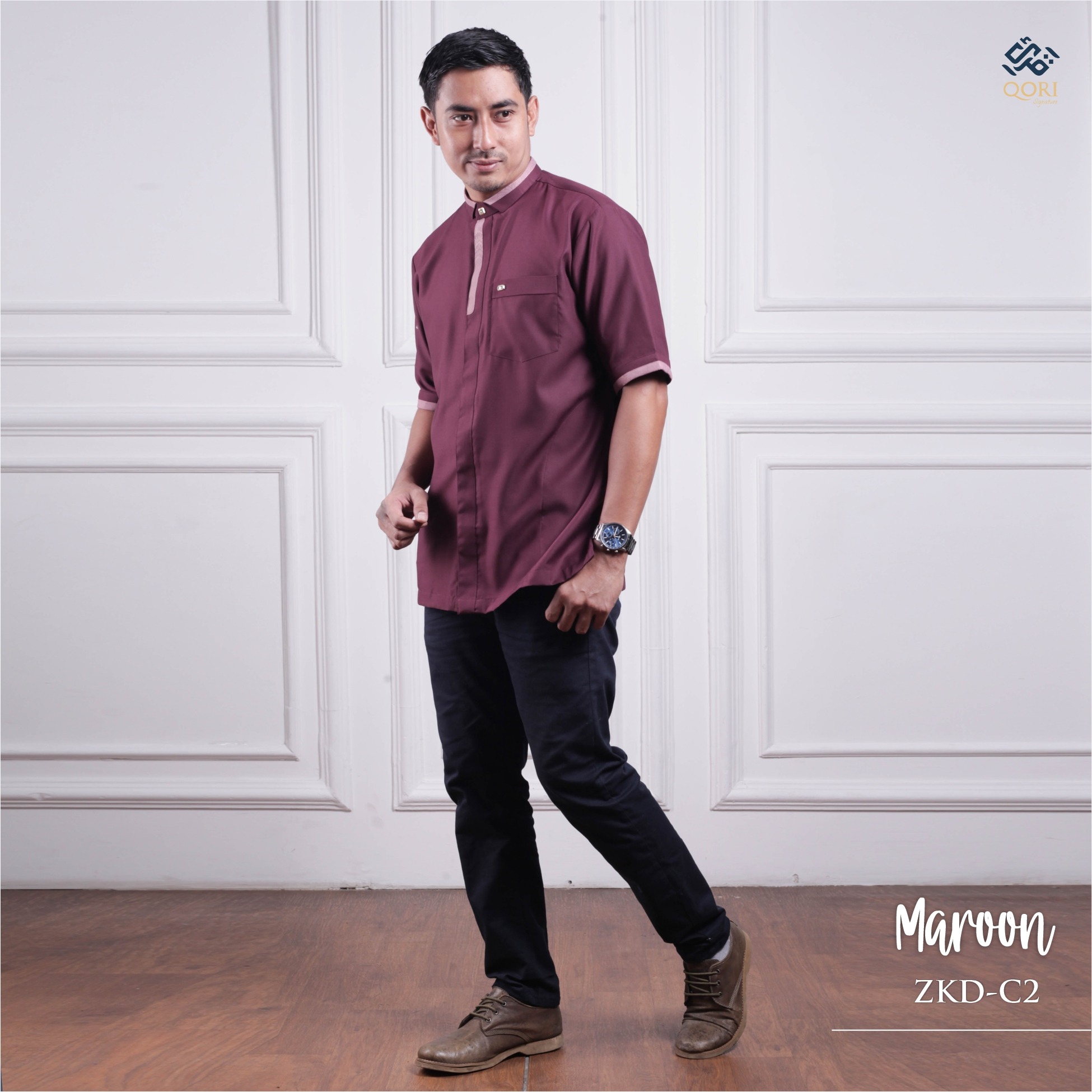 Qori Apparel Signature Zeecka Series Baju Koko Pria (Lengan Pendek) ZKD-1