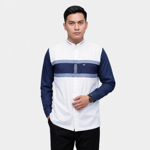 Qori Apparel Reguler Ayassy bin Abi Rabi'ah Kemeja Koko Casual Lengan Panjang AYY-2