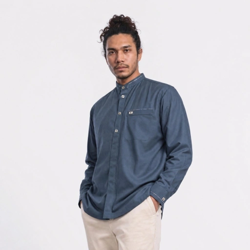 Qoriapparel Signature Sa'ad Kemeja Koko Lengan Panjang SSA-2