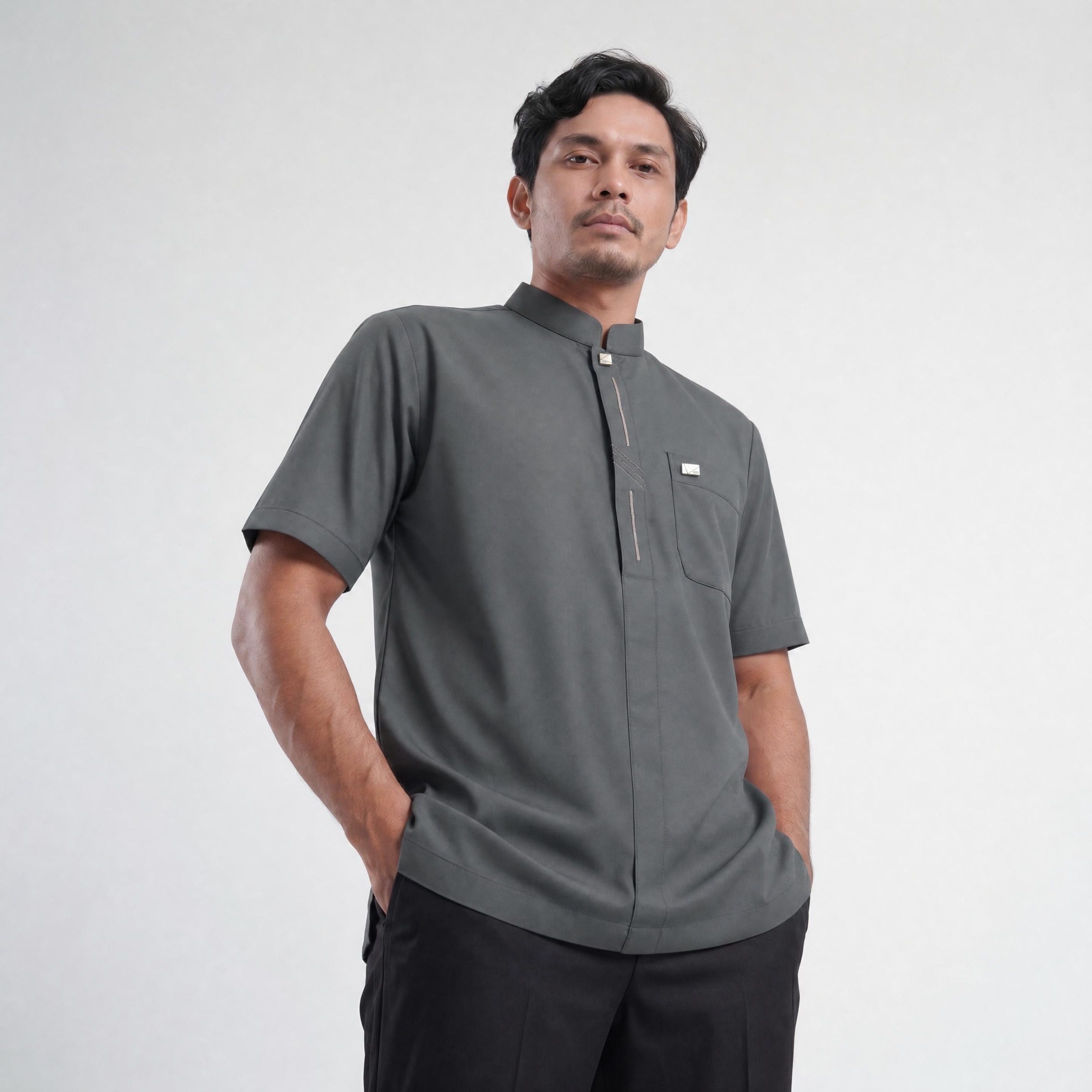 Qori Apparel Signature Fadhalah bin 'Ubaid al-Ausi Kemeja Koko Casual Lengan Pendek FAD-1