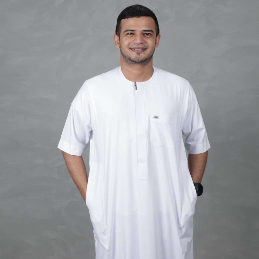 Qori Apparel Jubah Gamis Dewasa Omany Amar bin Yasar Lengan Pendek AMA-1