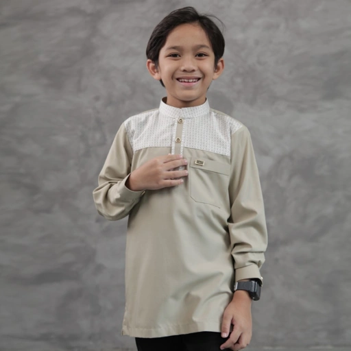 Image of Qori Apparel Signature Amir bin Fuhairah Baju Koko Anak (Lengan Panjang) AMI-2