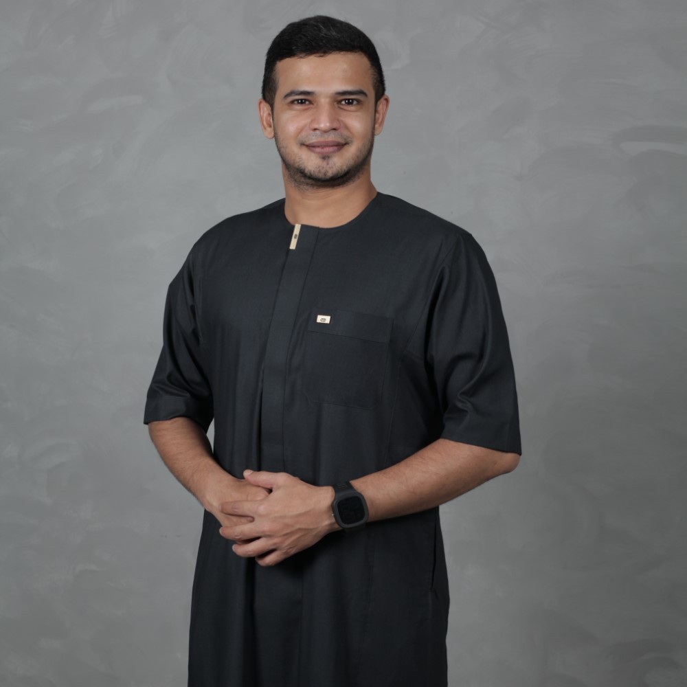Qori Apparel Jubah Gamis Dewasa Omany Amar bin Yasar Lengan Pendek AMA-1