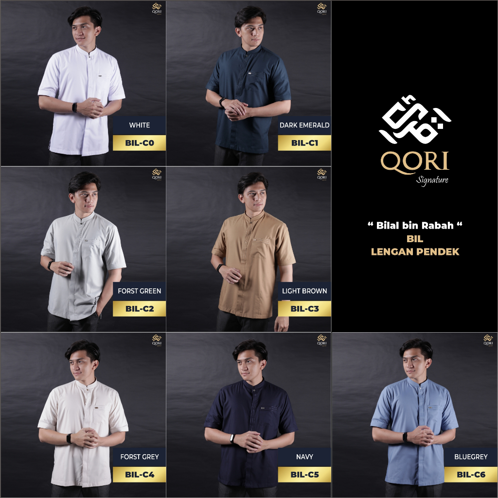 Qori Apparel Signature Bilal Kemeja Koko Lengan Pendek BIL-1