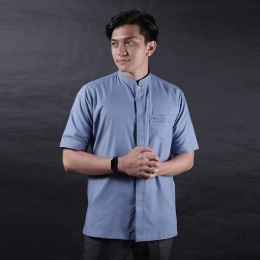 Image of Qori Apparel Signature Baju Koko Casual Bilal bin Rabah Lengan Pendek BIL-1
