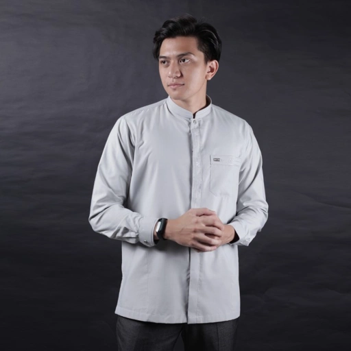 Image of Qori Apparel Signature Baju Koko Casual Bilal bin Rabah Lengan Panjang BIL-2
