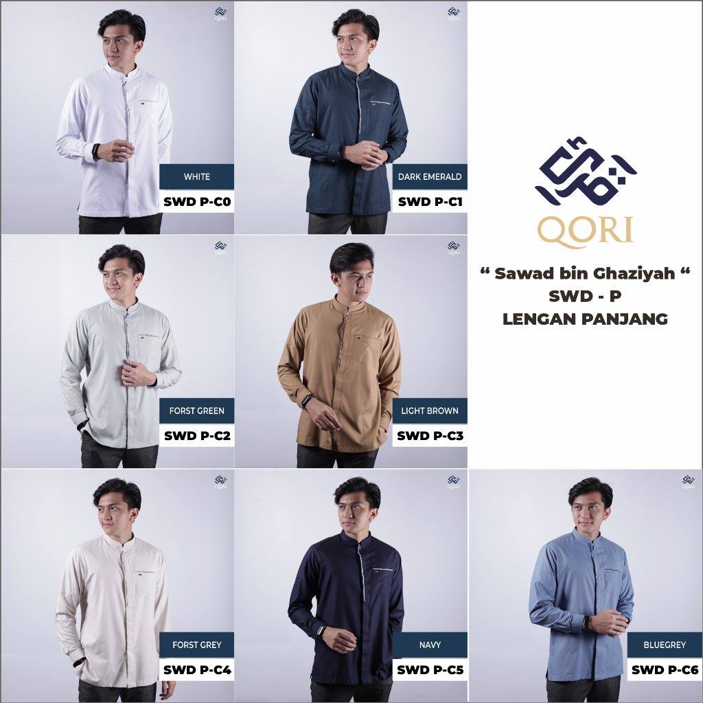 Qori Apparel Kemeja Koko Lengan Panjang Sawad Reguler Series SWD-2