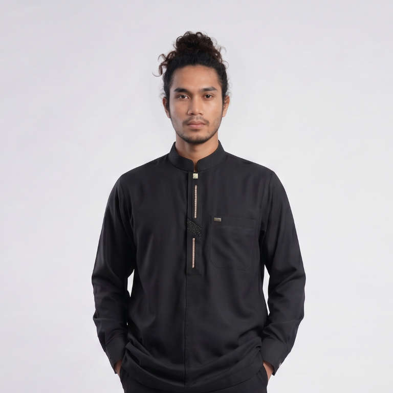 Qori Apparel Signature Fadhalah bin 'Ubaid al-Ausi Kemeja Koko Casual Lengan Panjang FAD-2