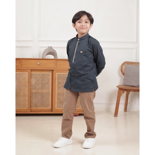 Image of Qori Apparel Signature Uwais Al Qarni Baju Koko Anak (Lengan Panjang) UWA-2