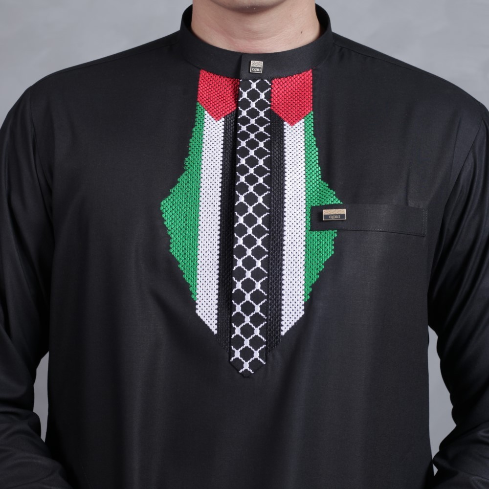 Qori Apparel Signature Black Series Baju Koko Casual Pria (Lengan Panjang)