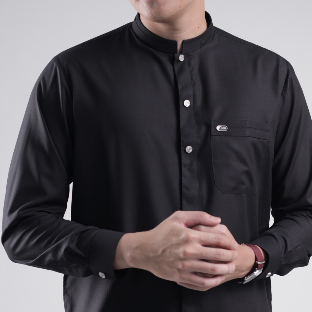 Qori Apparel Signature Black Series Baju Koko Casual Pria (Lengan Panjang)