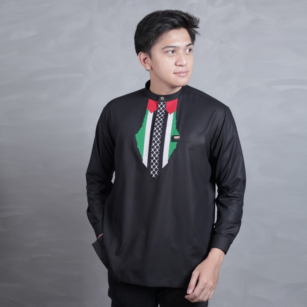 Qori Apparel Signature Black Series Baju Koko Casual Pria (Lengan Panjang)