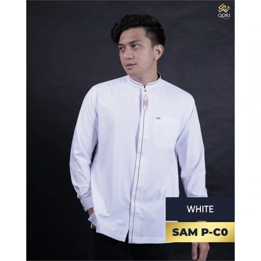Image of Qori Apparel Signature White Series Baju Koko Casual Pria (Lengan Panjang)