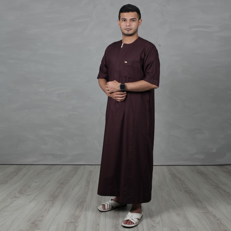 Qori Apparel Jubah Gamis Dewasa Omany Amar bin Yasar Lengan Pendek AMA-1
