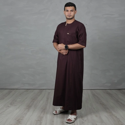 Image of Qori Apparel Jubah / Gamis Omany Amar bin Yasar (Lengan Pendek) AMA-1