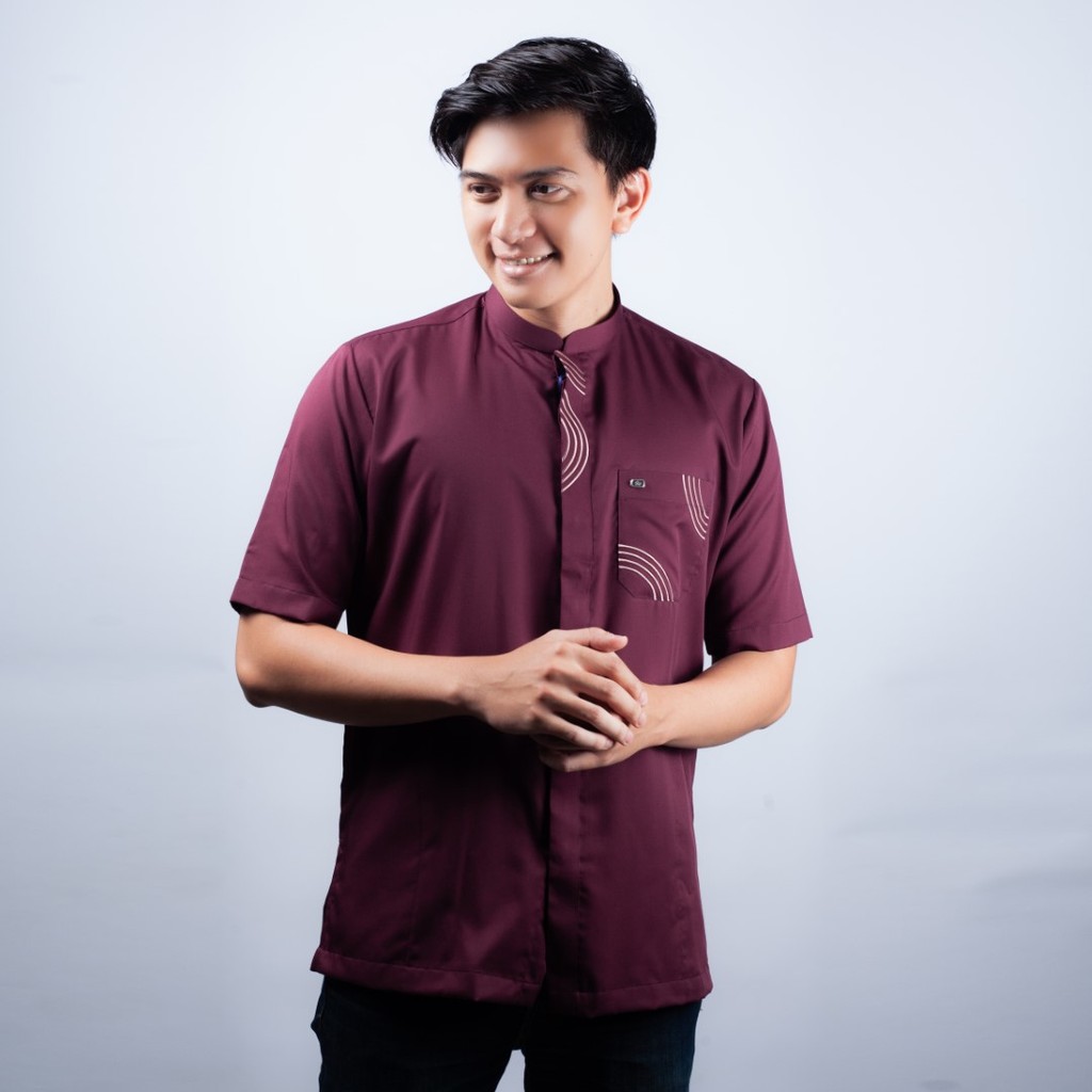 Qori Apparel Dzul Bijadain Reguler Kemeja Koko Lengan Pendek DZU-1