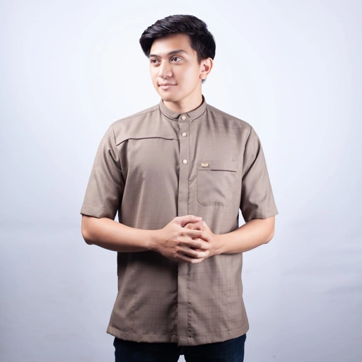 Image of Qori Apparel Signature Baju Koko Casual Zaid bin Muhalhil Lengan Pendek ZDM-1