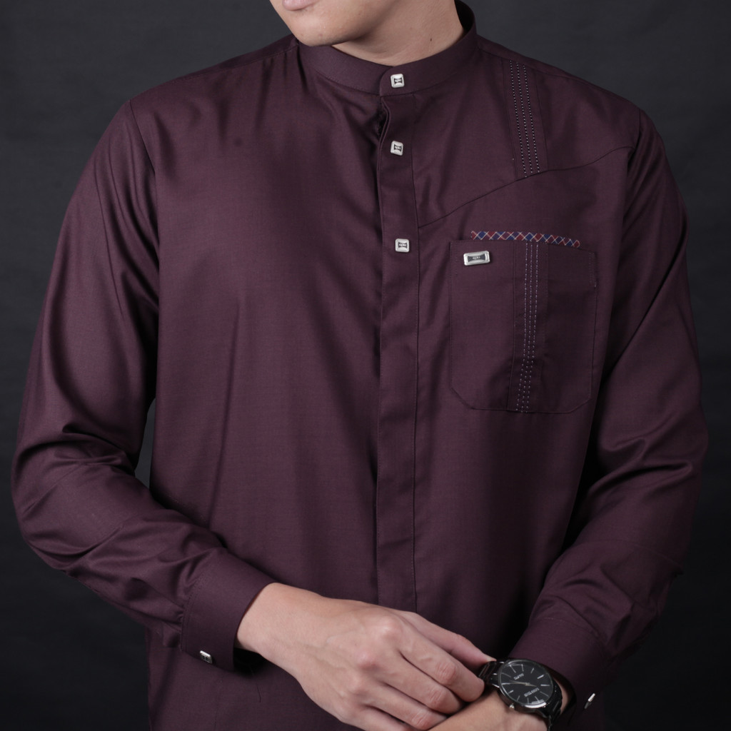 Qori Apparel Signature Abu Quhafah Kemeja Koko Lengan Panjang QUH-2