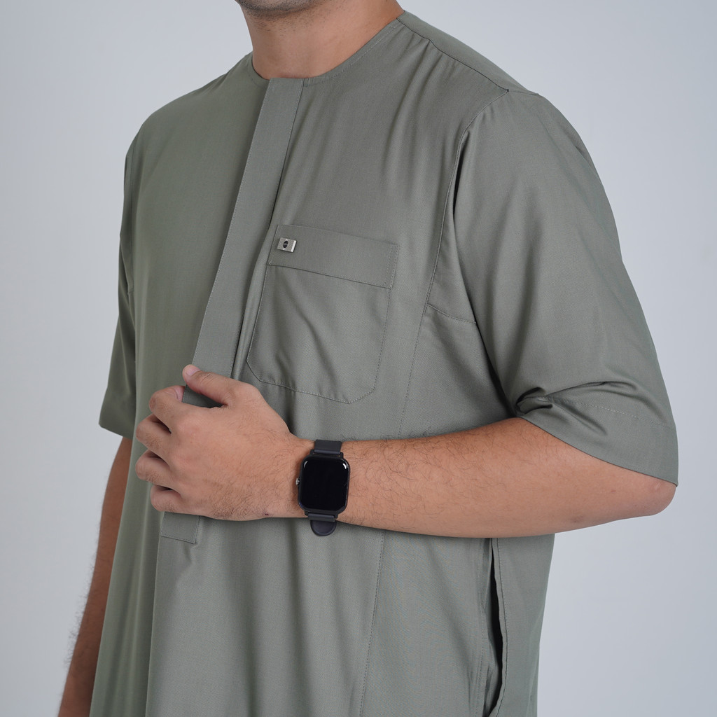 Qori Apparel Jubah Gamis Dewasa Omani Dhihyah al Kalabi Lengan Pendek DHI-1