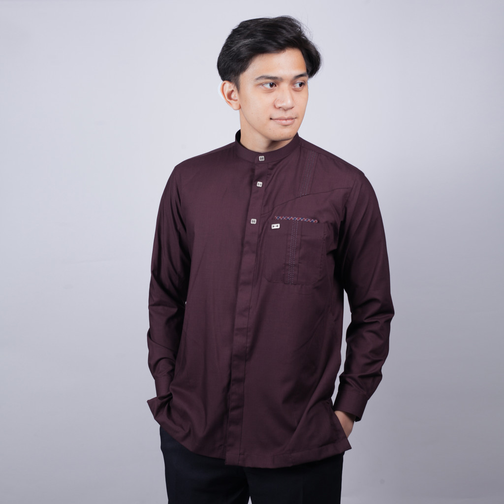 Qori Apparel Signature Abu Quhafah Kemeja Koko Lengan Panjang QUH-2